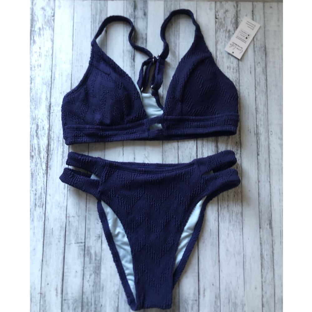 Cupshe two-piece bathing suit blue size x-small
